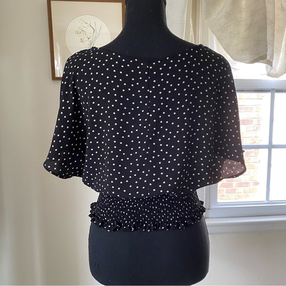 Professional Black and White Polka Dot Blouse - Picture 6 of 8